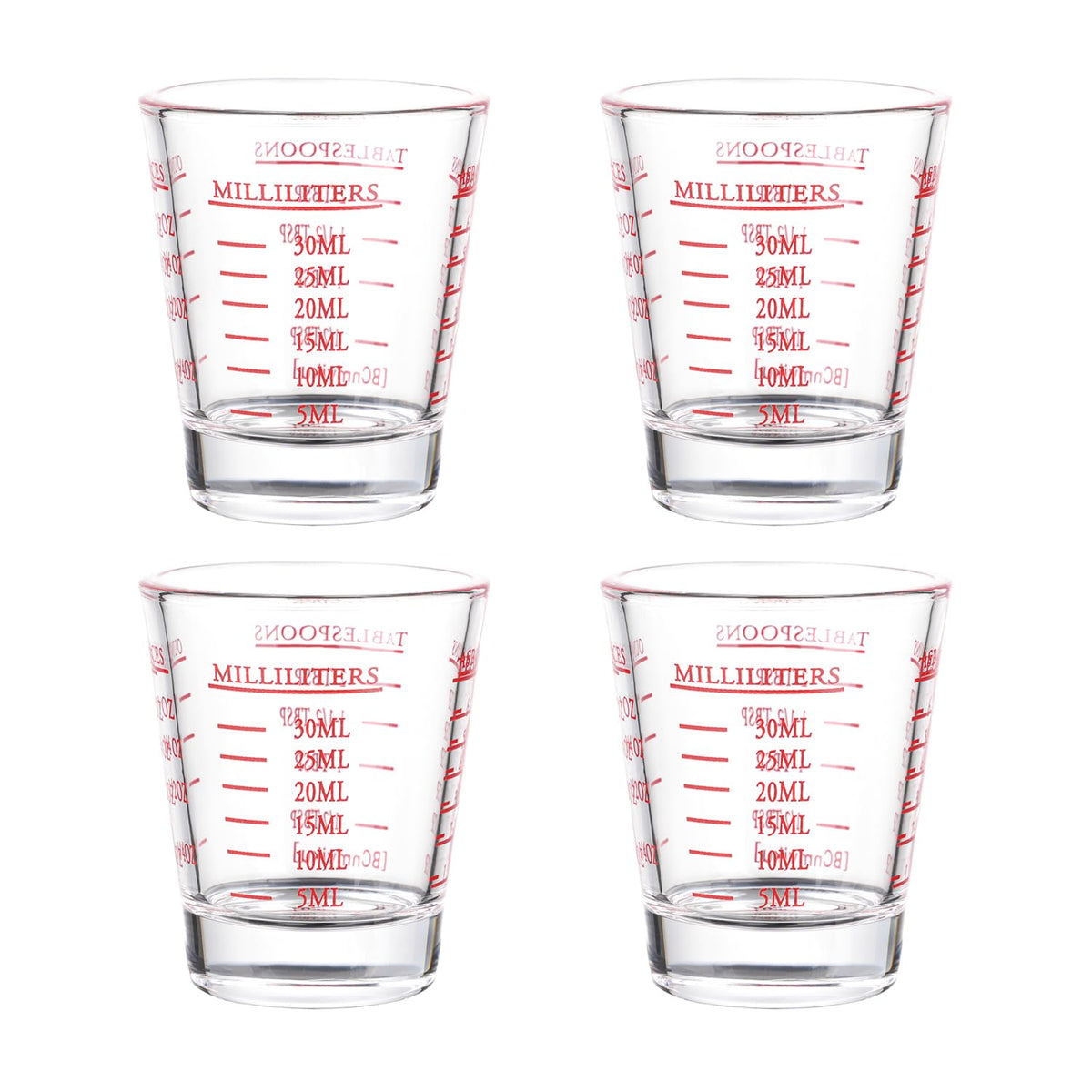BCnmviku vasos medidores 4pack para recetas precisas en la cocina