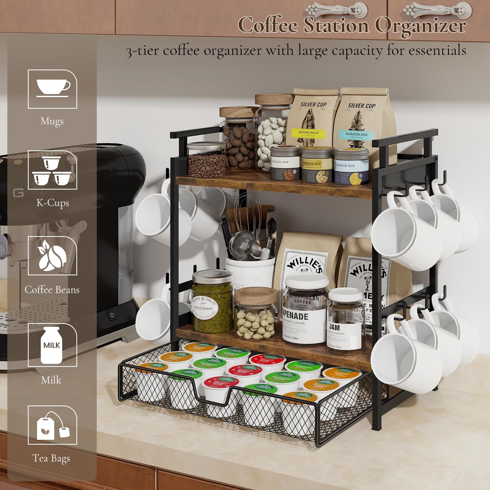 BCOZLUX gancho para tazas 12 facilita colgar y secar tus tazas.