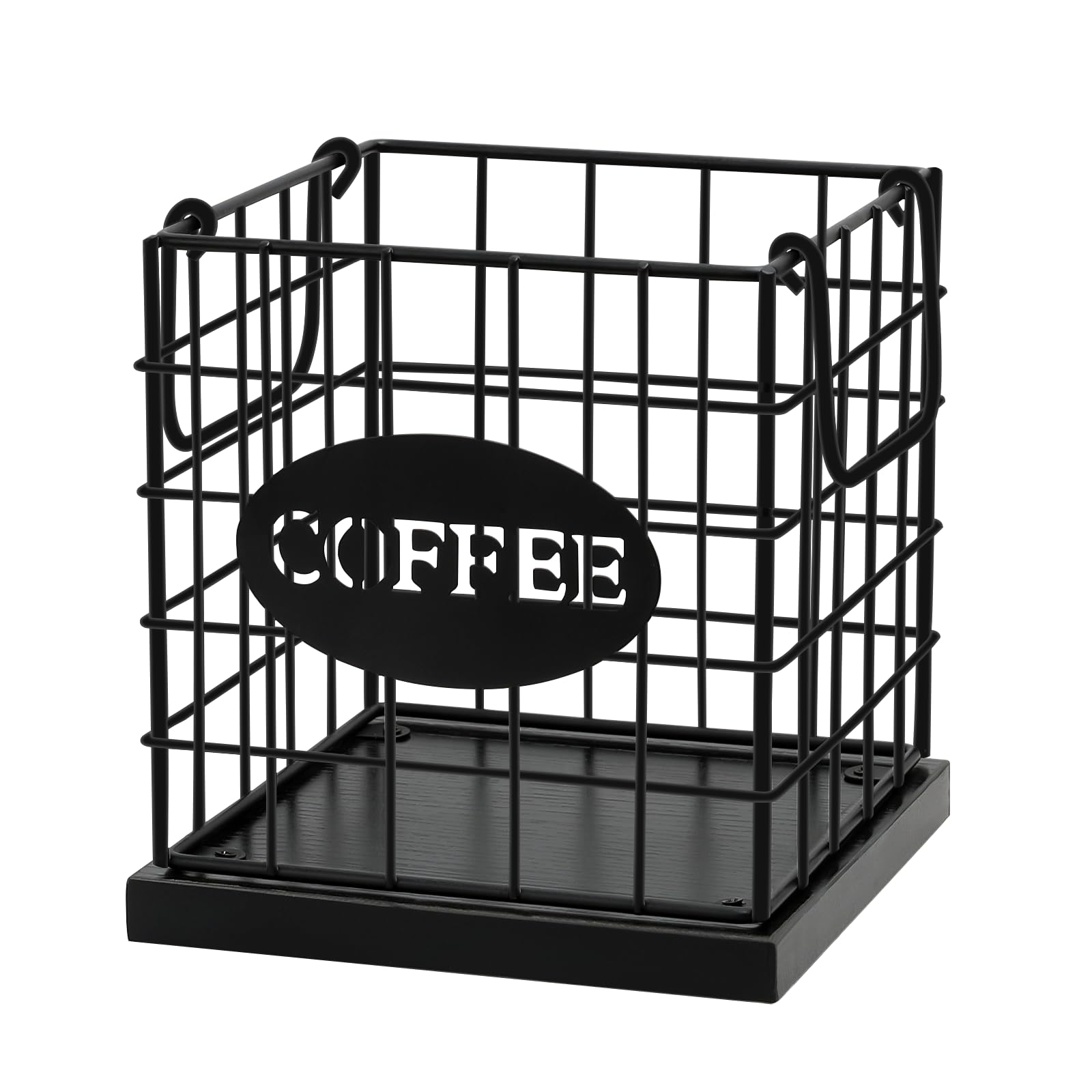 BCOZLUX soporte cápsulas de café con base de madera rústica negra