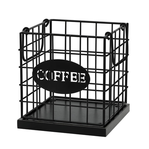 BCOZLUX soporte cápsulas de café con base de madera rústica negra