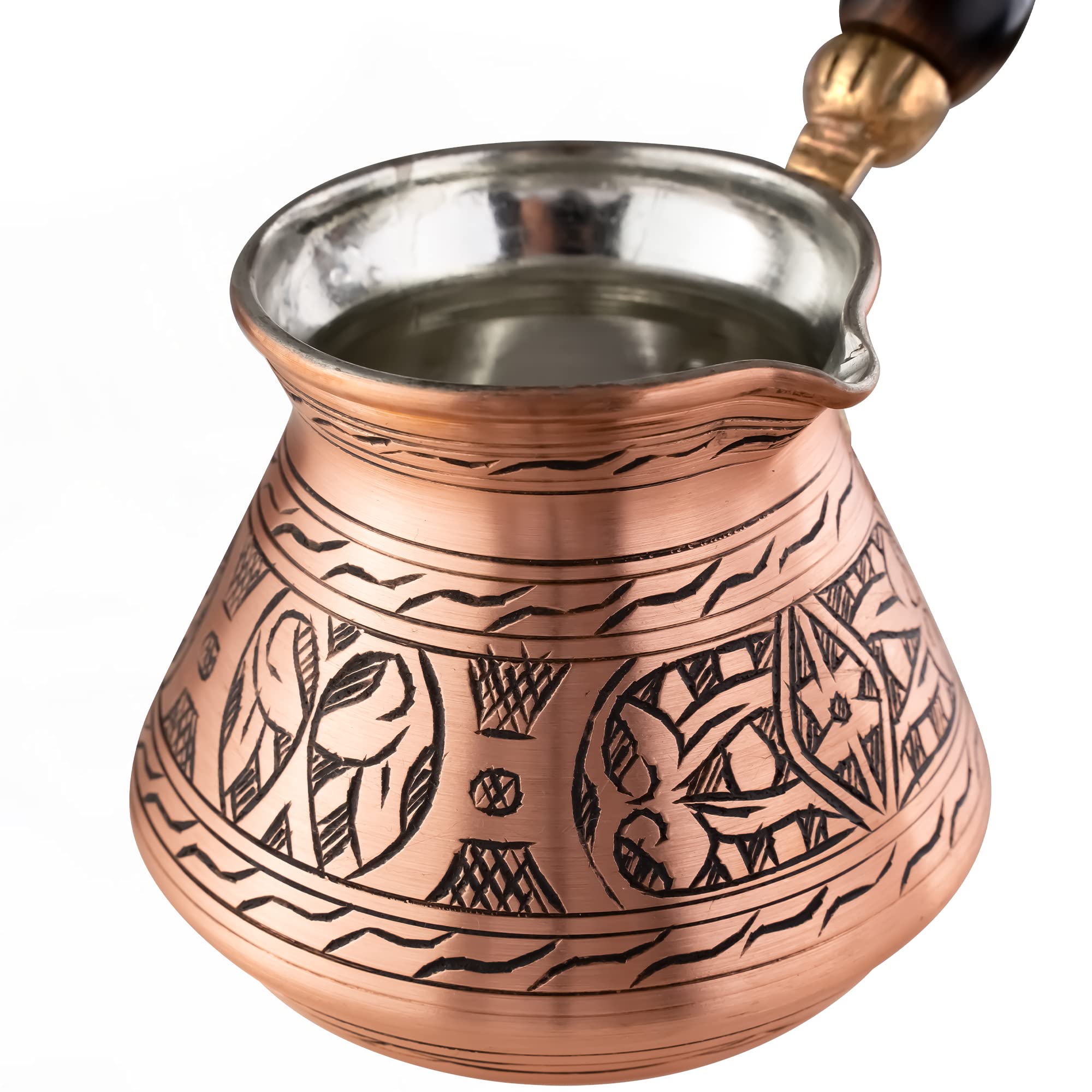 BCS cezve cobre 12oz compatible con gas, electricidad y cerámica.