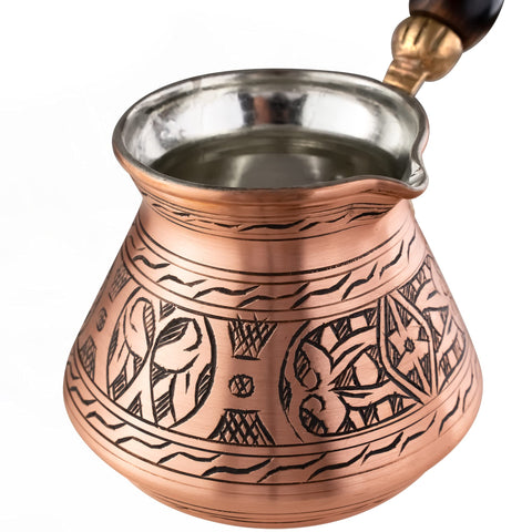 BCS cezve cobre 12oz compatible con gas, electricidad y cerámica.