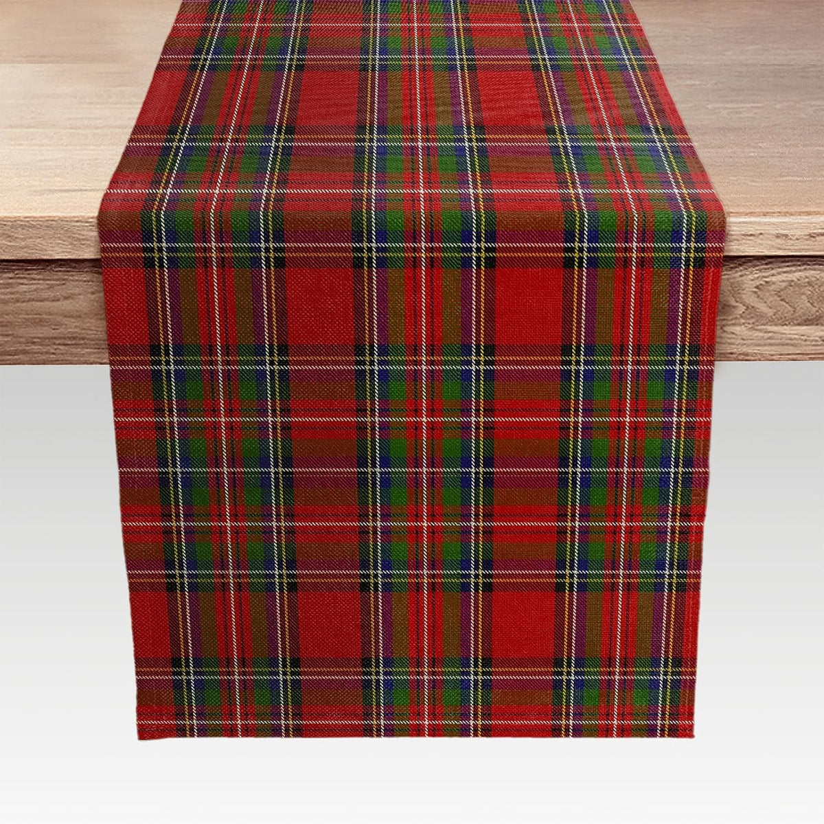 bcsewcg camino de mesa tartán navideño con cuadros, ideal para cenas festivas.