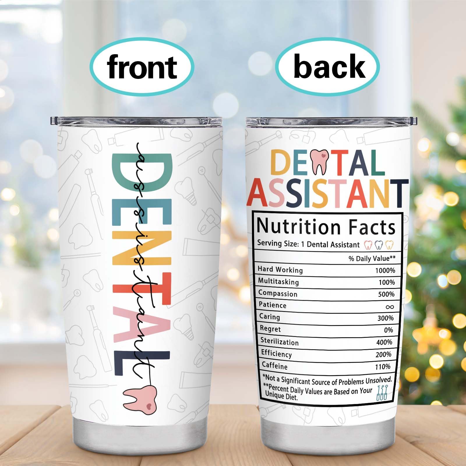 BDANT termico dental regalo: tapa a prueba de derrames, ideal para viajes.
