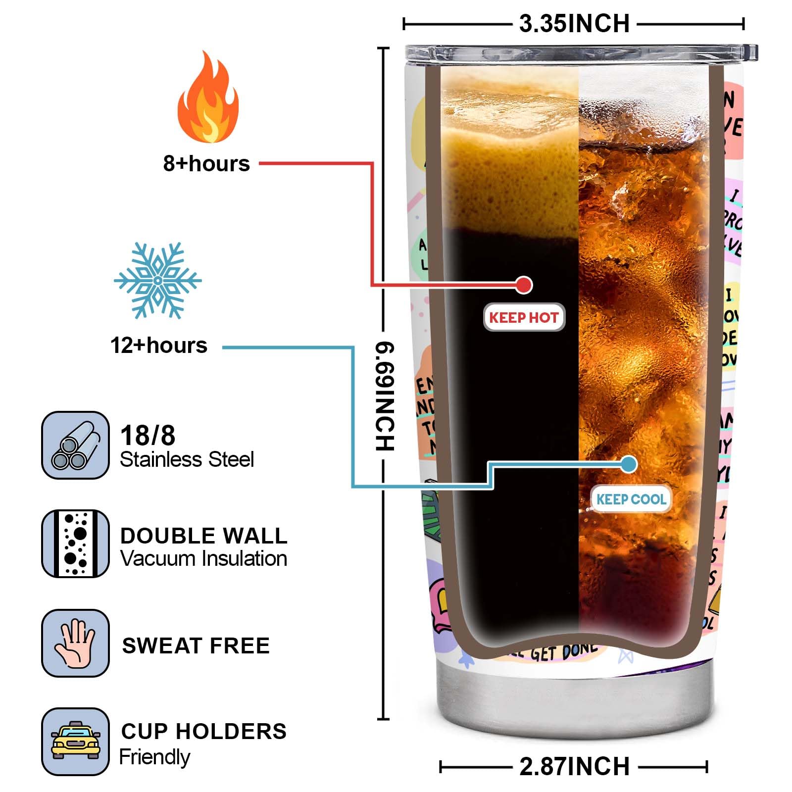 BDANTUMBLER cuerpo-acero-inoxidable 18/8, resistente y sin transferir sabores.