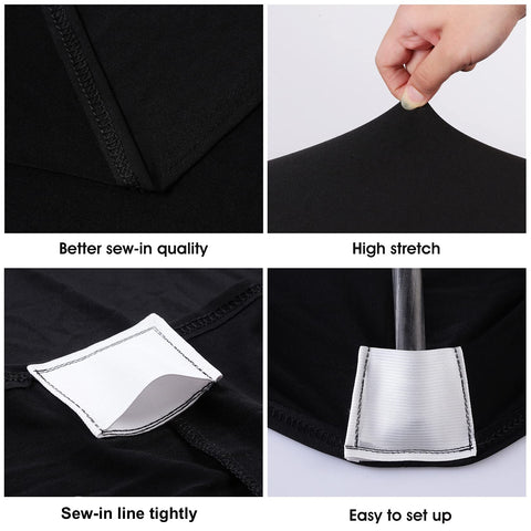 BDDC funda mesa rectangular 6ft negra resistente a manchas para banquetes