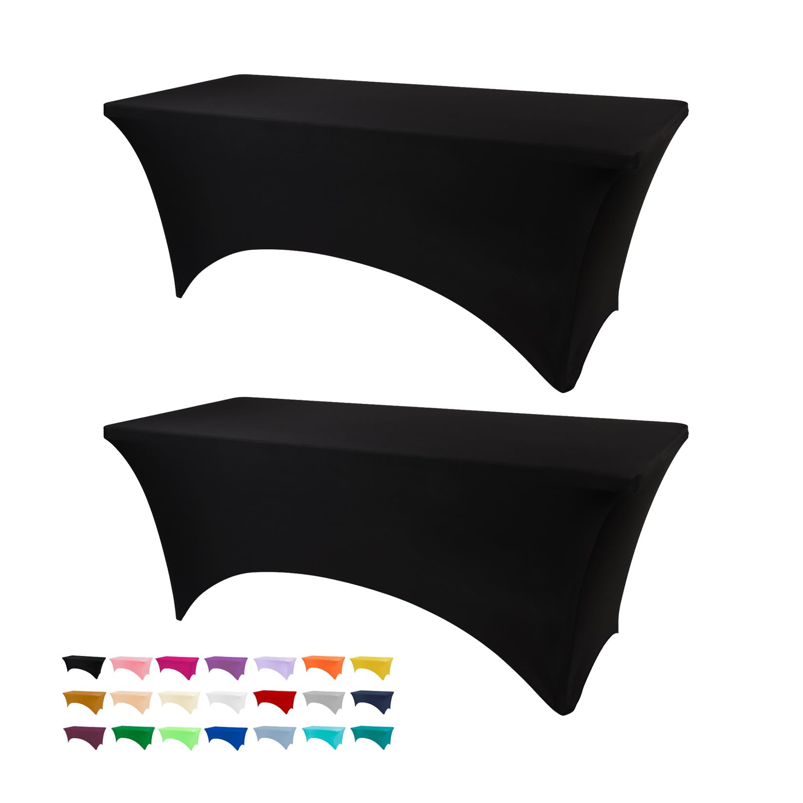 BDDC funda-mesa-seis-pies-negra-elastica-rectangular dos-paquetes para eventos.