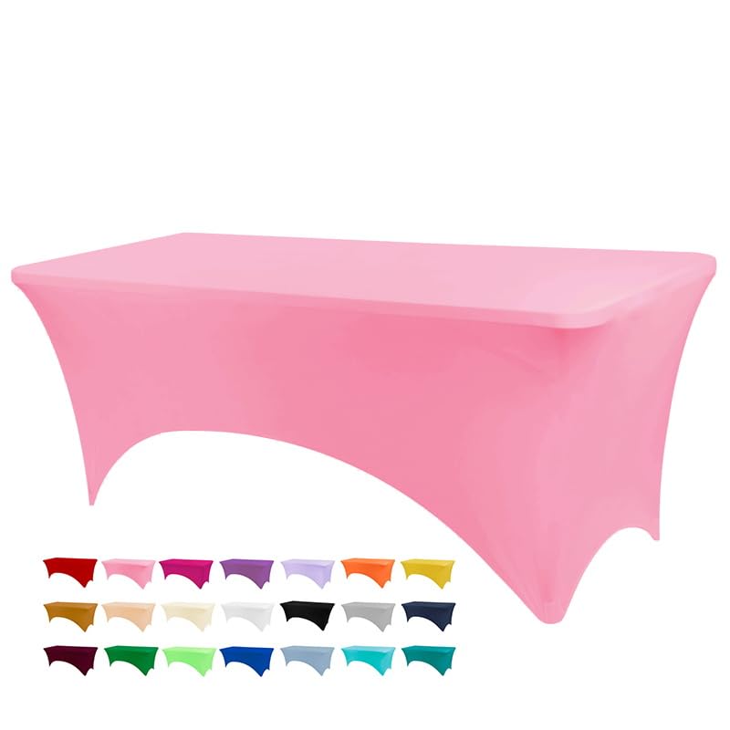 Mantel BDDC para mesa de 6 pies, rosa caliente, ideal para eventos.