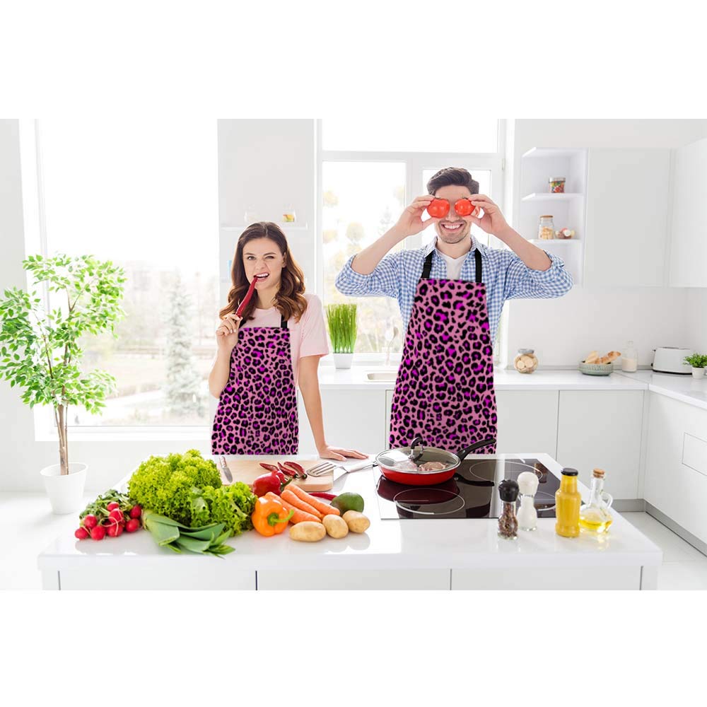 Beabes delantal arte color puntos, diseño llamativo para cocina y barbacoa.
