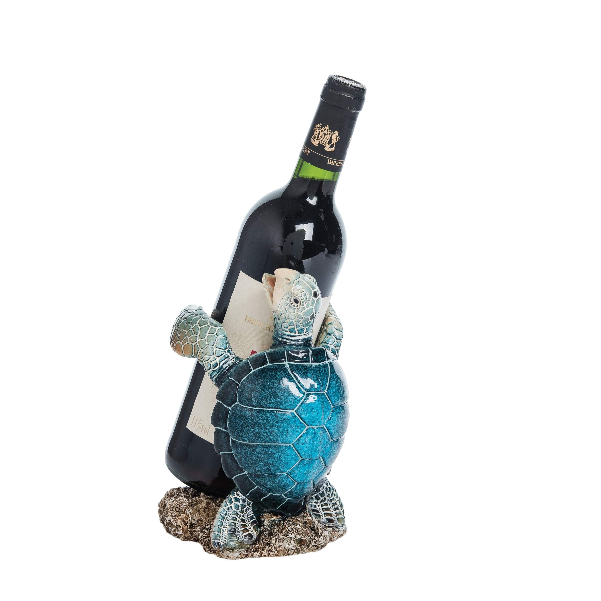 Beachcombers porta-botellas tortuga marina, soporte decorativo para botella de vino
