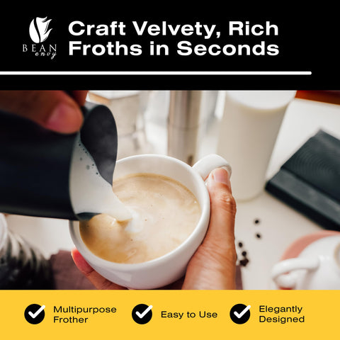  Bean Envy espumador leche con soporte facilita almacenamiento y secado