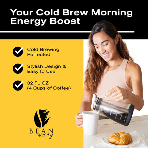 Bean Envy con tapa sellado aire para conservar frescura durante la elaboración.
