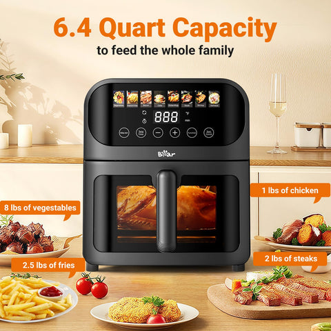 Bear Air Fryer, interior metalico para cocción pareja