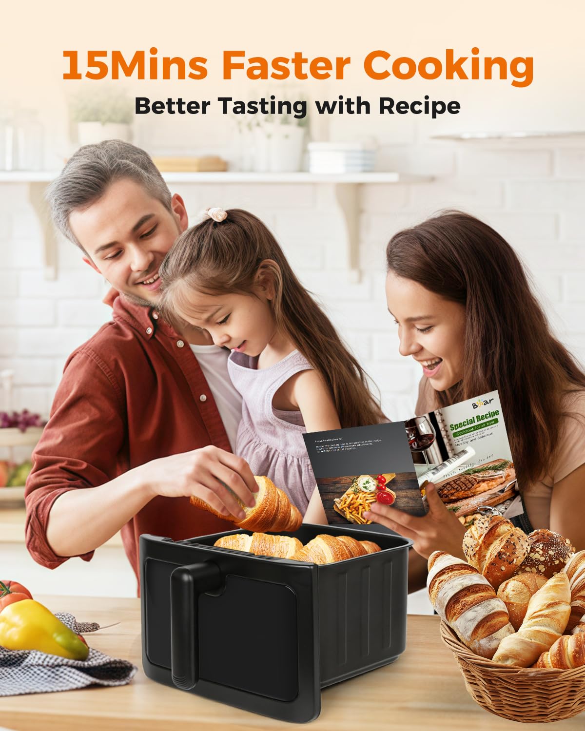 Bear Air Fryer, ventana de visualización para evitar sobrecocción