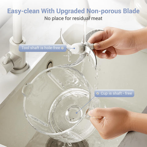 Bear Food Processor: cuchillas de acero inoxidable, 4 niveles para texturas precisas