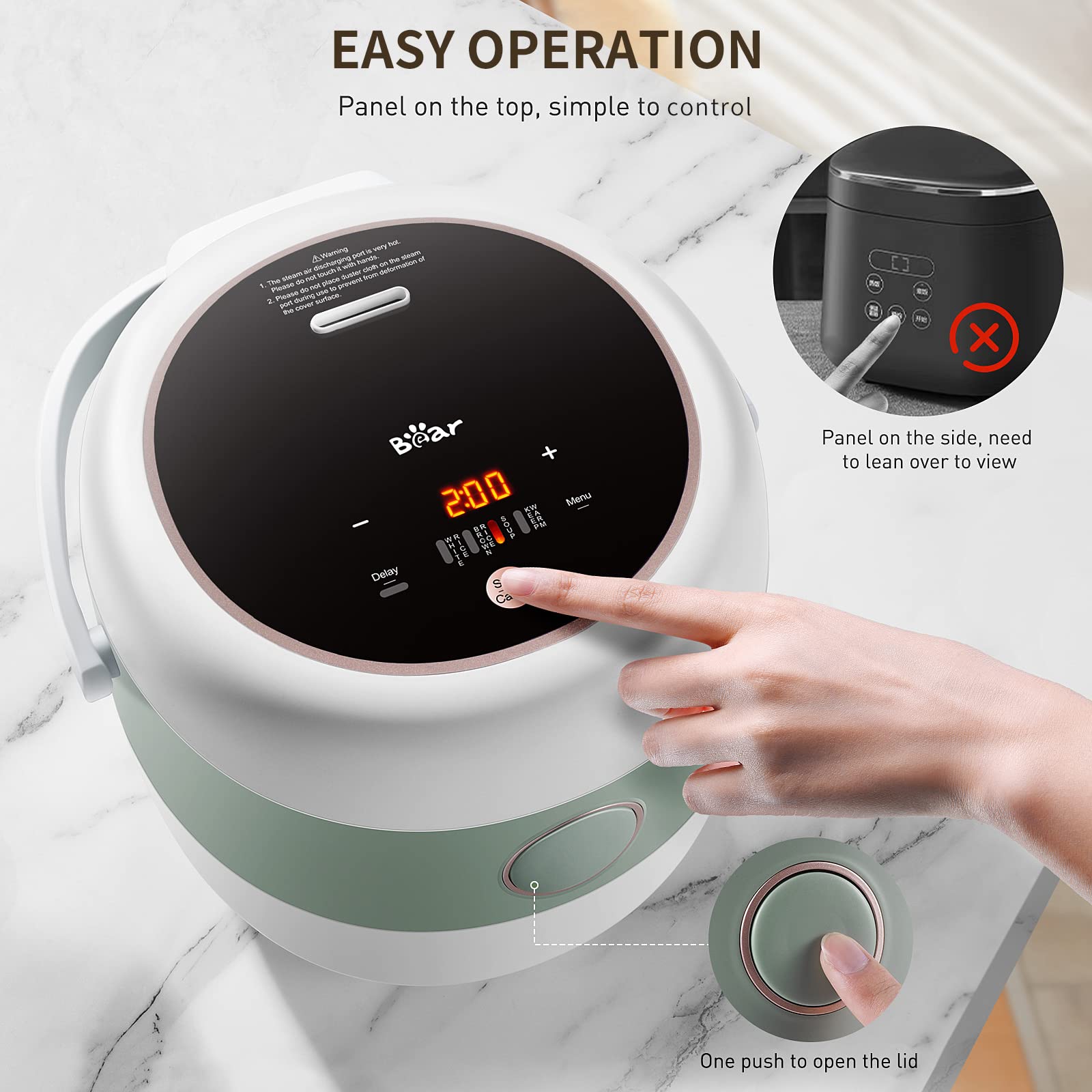 Bear Rice Cooker usa lógica fuzzy para ajustar la cocción.