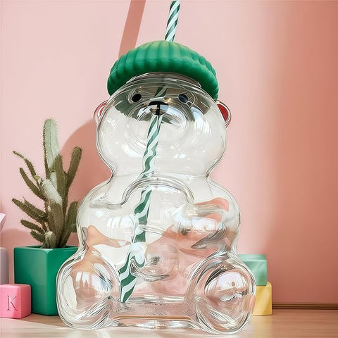 Bearista Cup vidrio borosilicato resistente, perfecto para bebidas frías y postres.