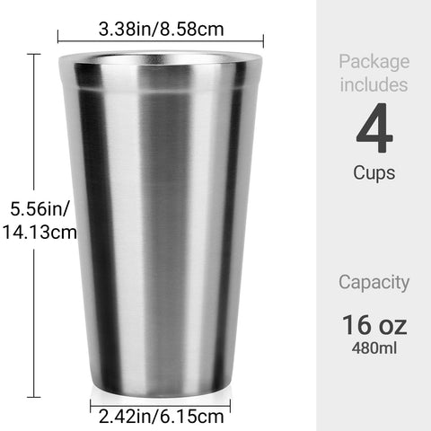 Beasea copas apilables de 16 oz para ahorro de espacio.