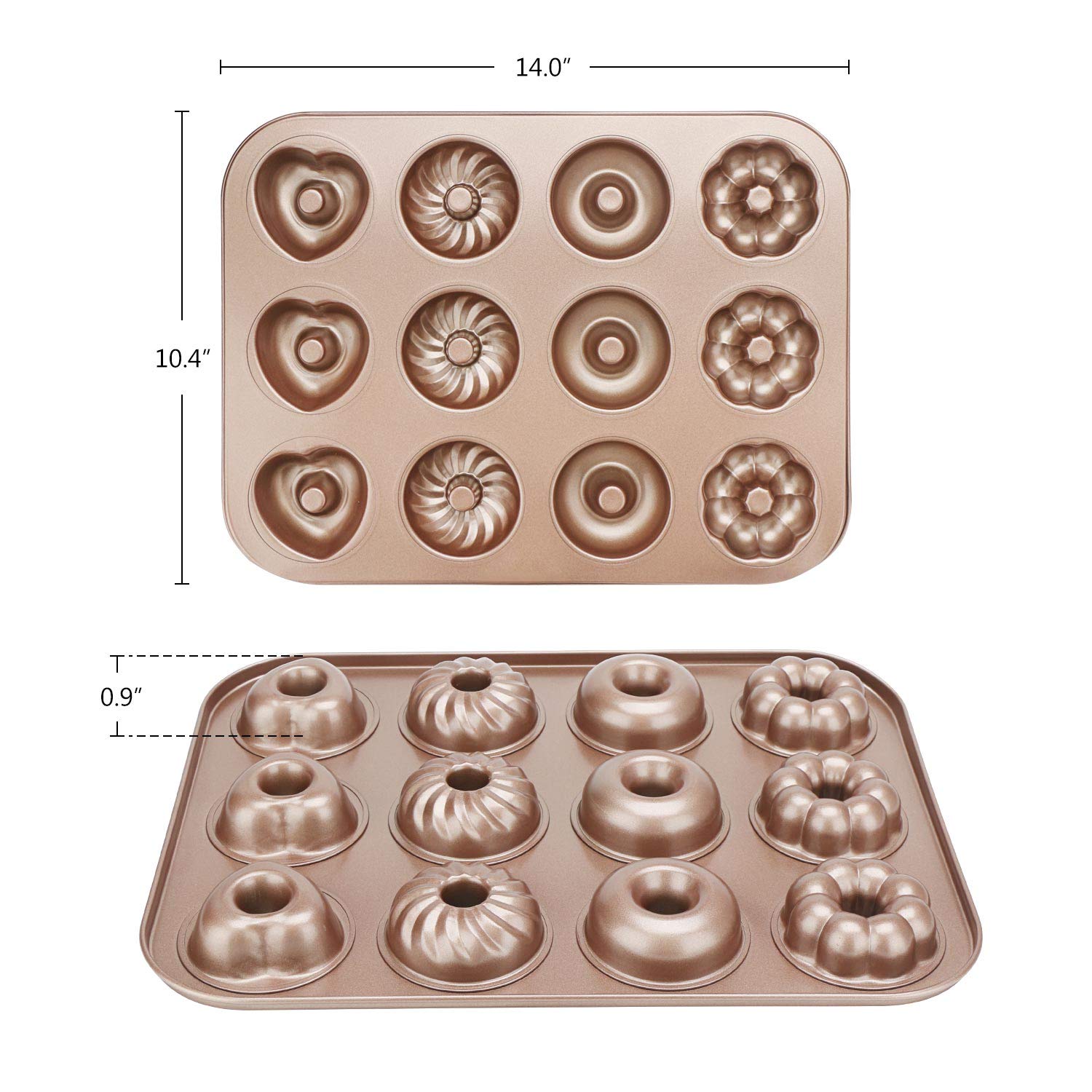 Beasea molde para donas con textura espiral, aporta detalle visual a cada porción.