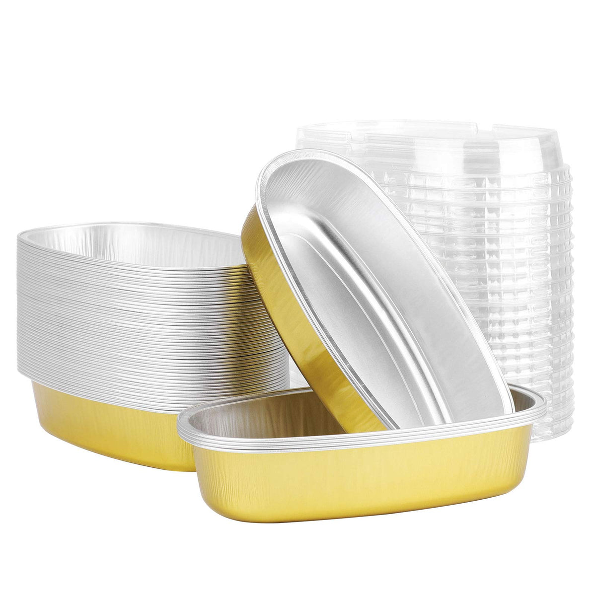 Beasea molde ovalado para cheesecake de 6 pulgadas con tapa, porciones individuales listas.
