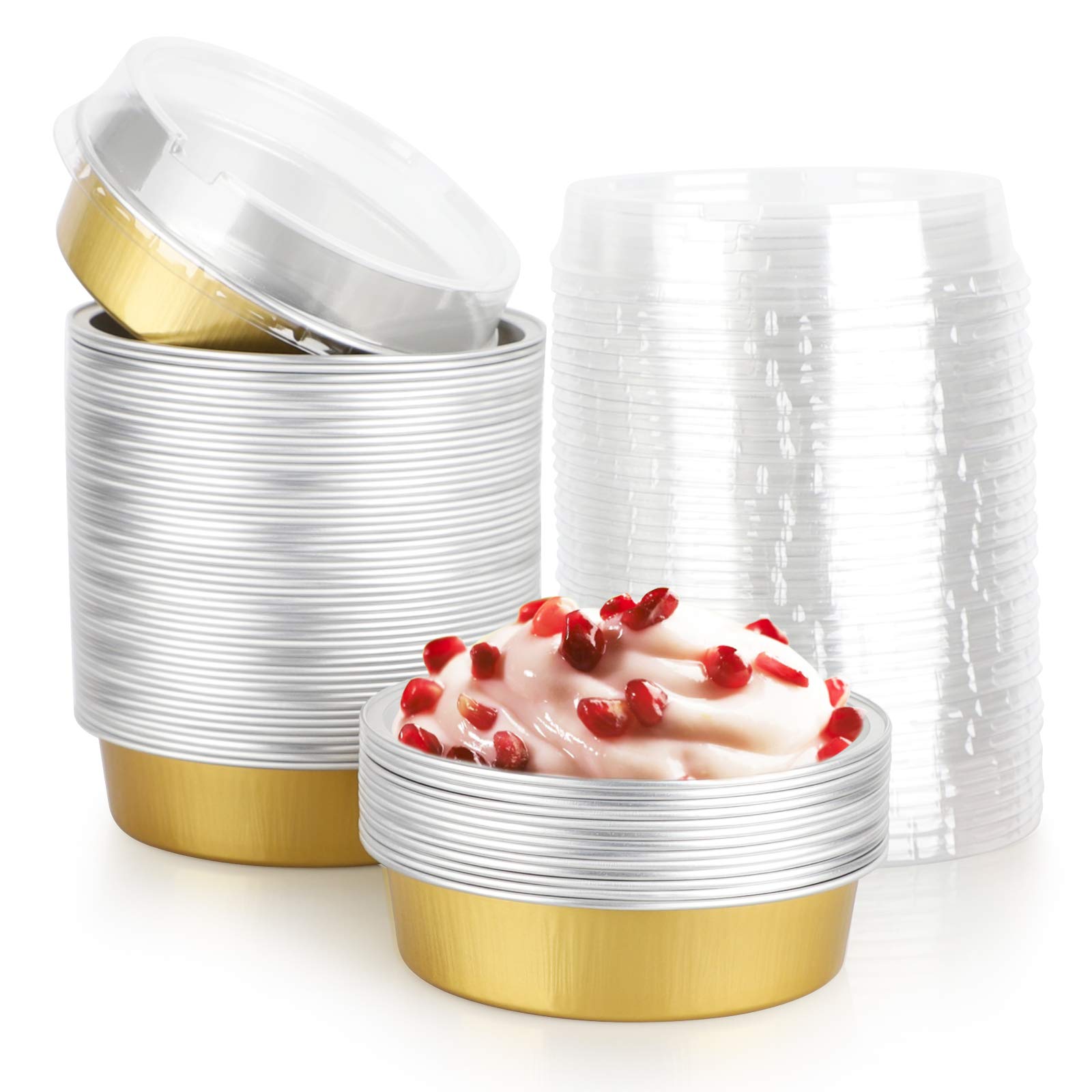 Beasea molde tarta 4 pulgadas con tapa para porciones individuales listas para hornear