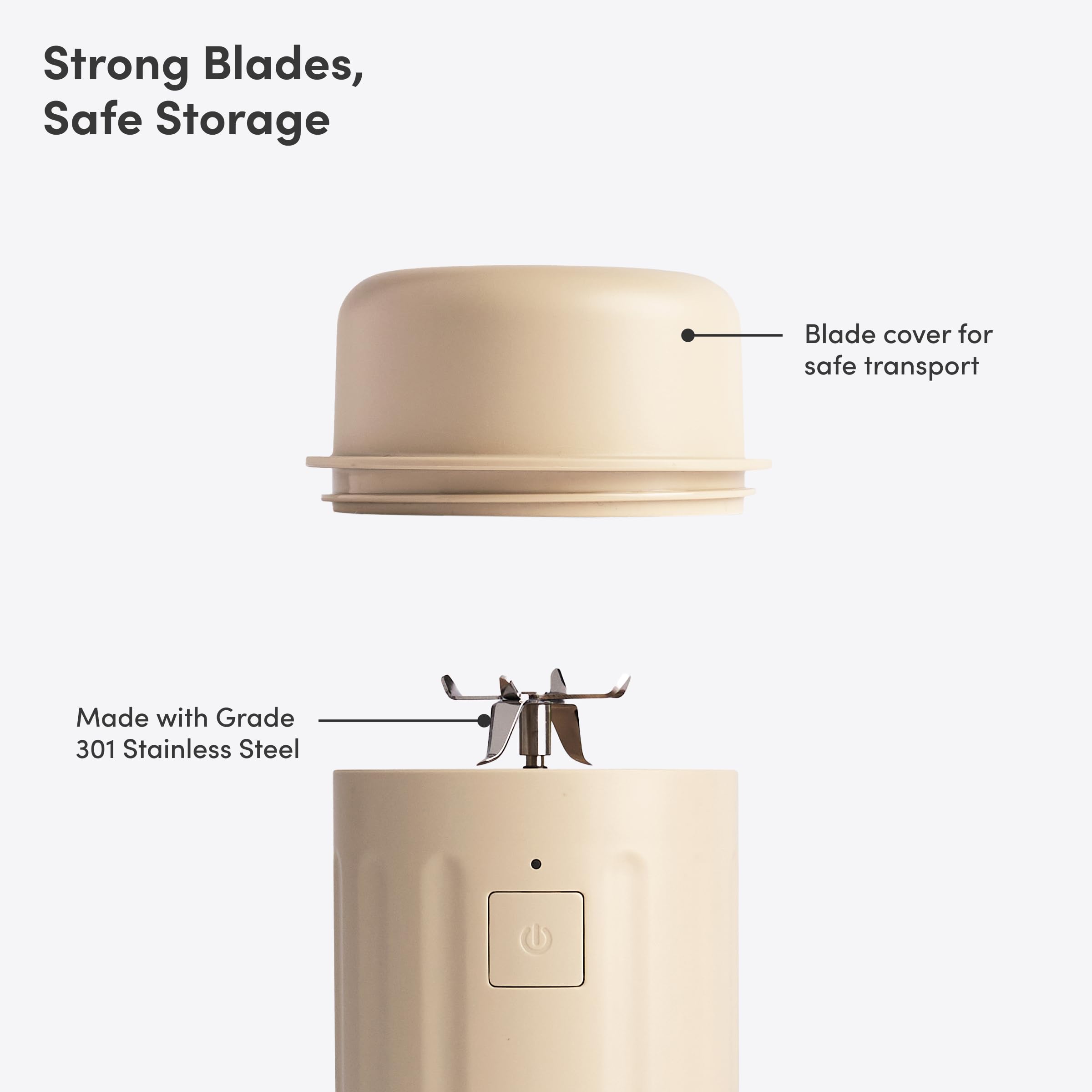 Beast GO: cuchillas de acero inoxidable para resultados suaves, incluso con hielo.