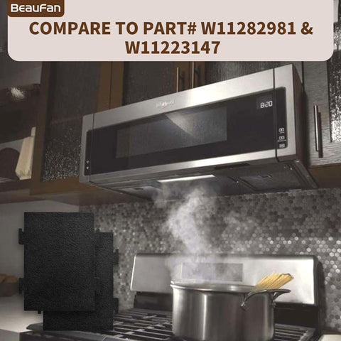 Beaufan reemplazo de filtro para microondas KitchenAid/Whirlpool instalación sin herramientas