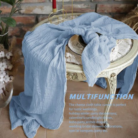 Mantel Beautane de gasa azul polvoriento para baby shower