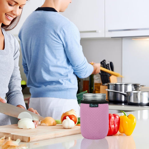 Beautyflier aislamiento de neopreno para jarras Mason, suave al tacto y resistente al uso diario.