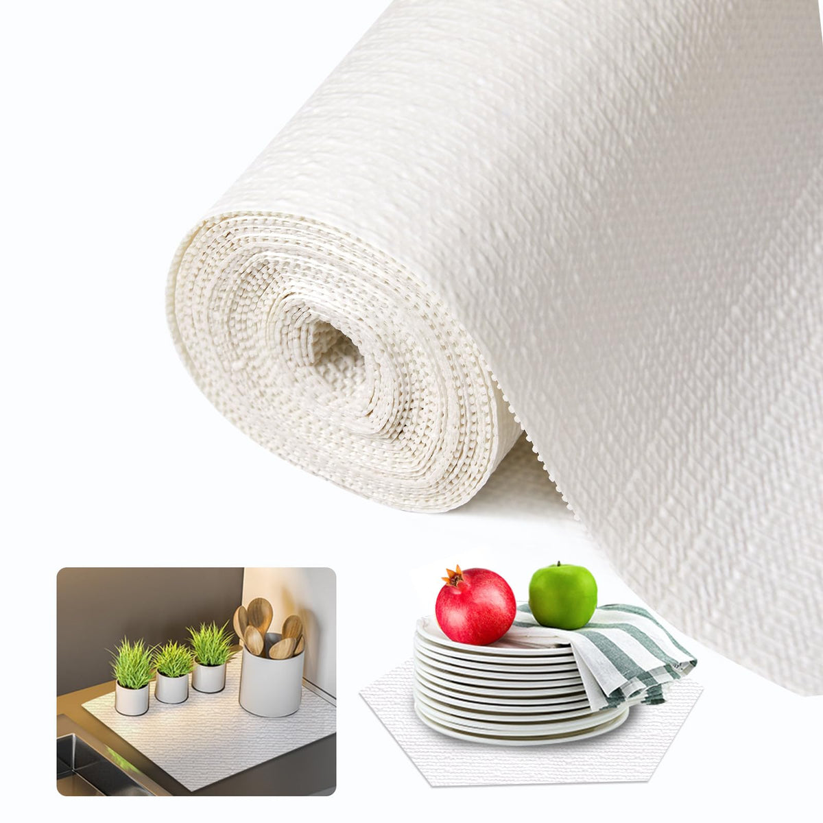 Beautysaid forro de estante blanco, superficie impermeable para armarios.
