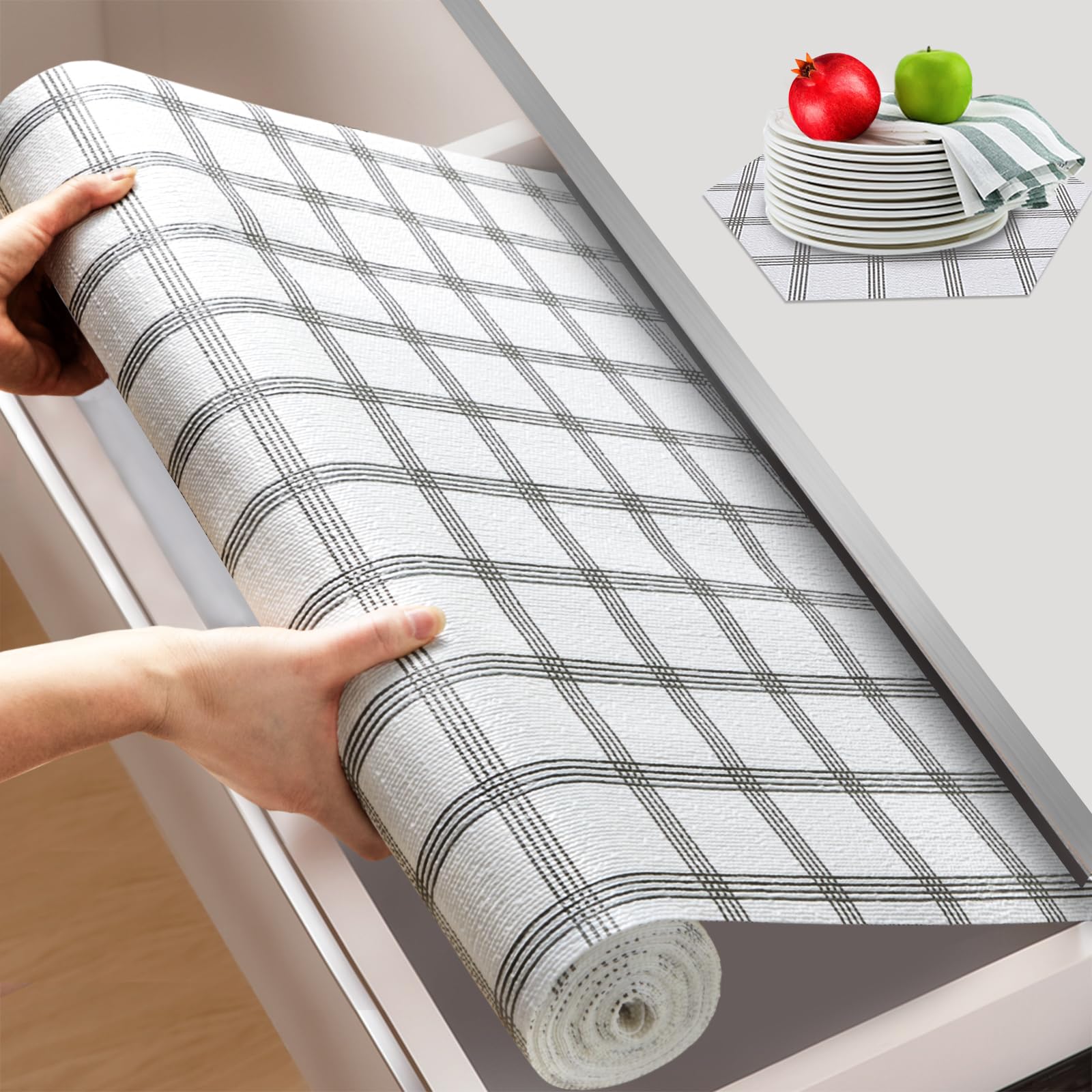 Beautysaid forro estante plaid: agarre extra antideslizante.