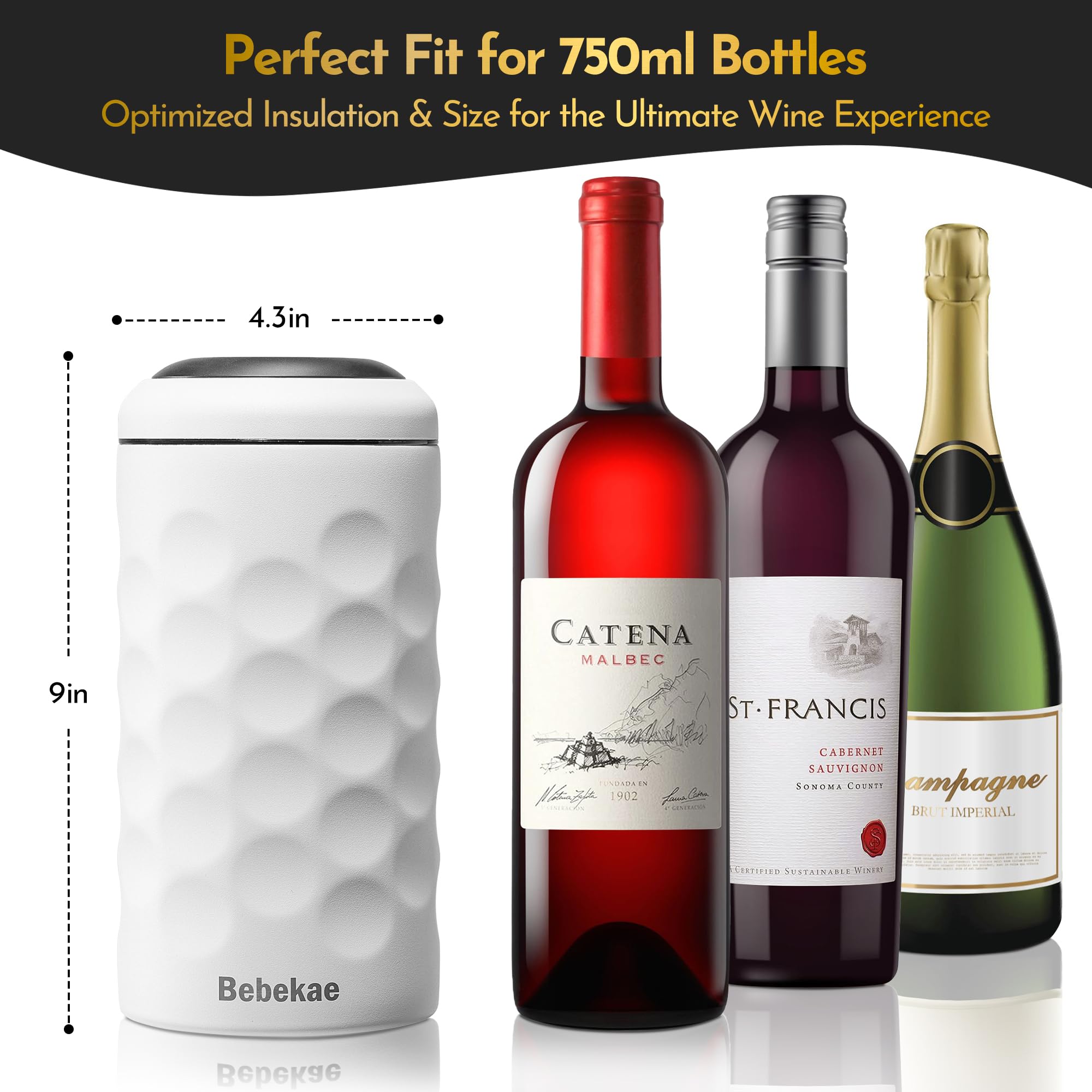 Bebekae enfriador de vino en acero inoxidable 304 para durabilidad y estilo.