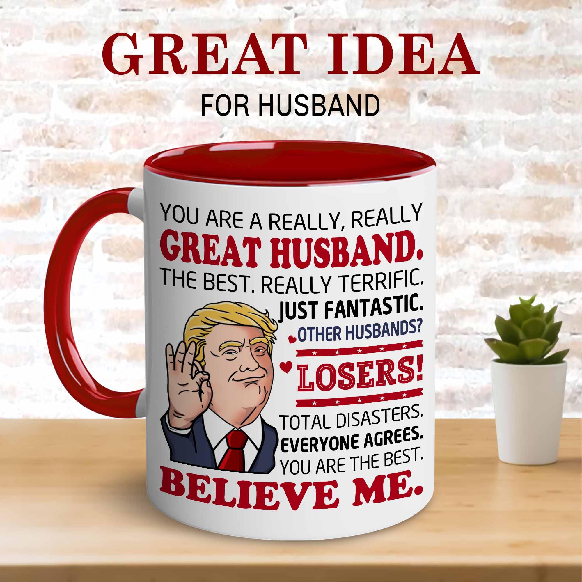 BECHUSKY Taza para Esposo, regalo ideal para aniversario o cumpleaños