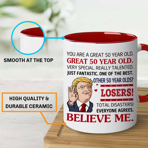 BECHUSKY 50aniversario, taza apta para microondas para calentar bebidas.