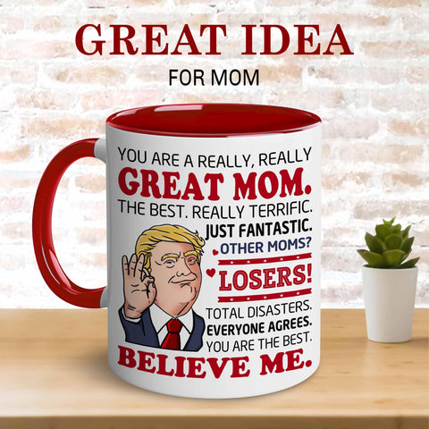 Taza BECHUSKY, regalo para mamá, diseño festivo, perfecta para Navidad.