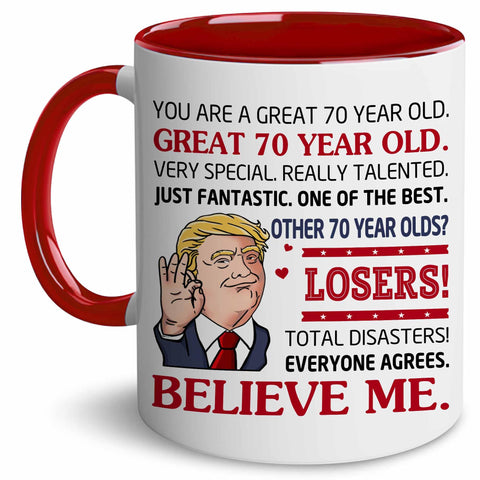 BECHUSKY Vaso de café 70 años para mujer, regalo práctico para ella.