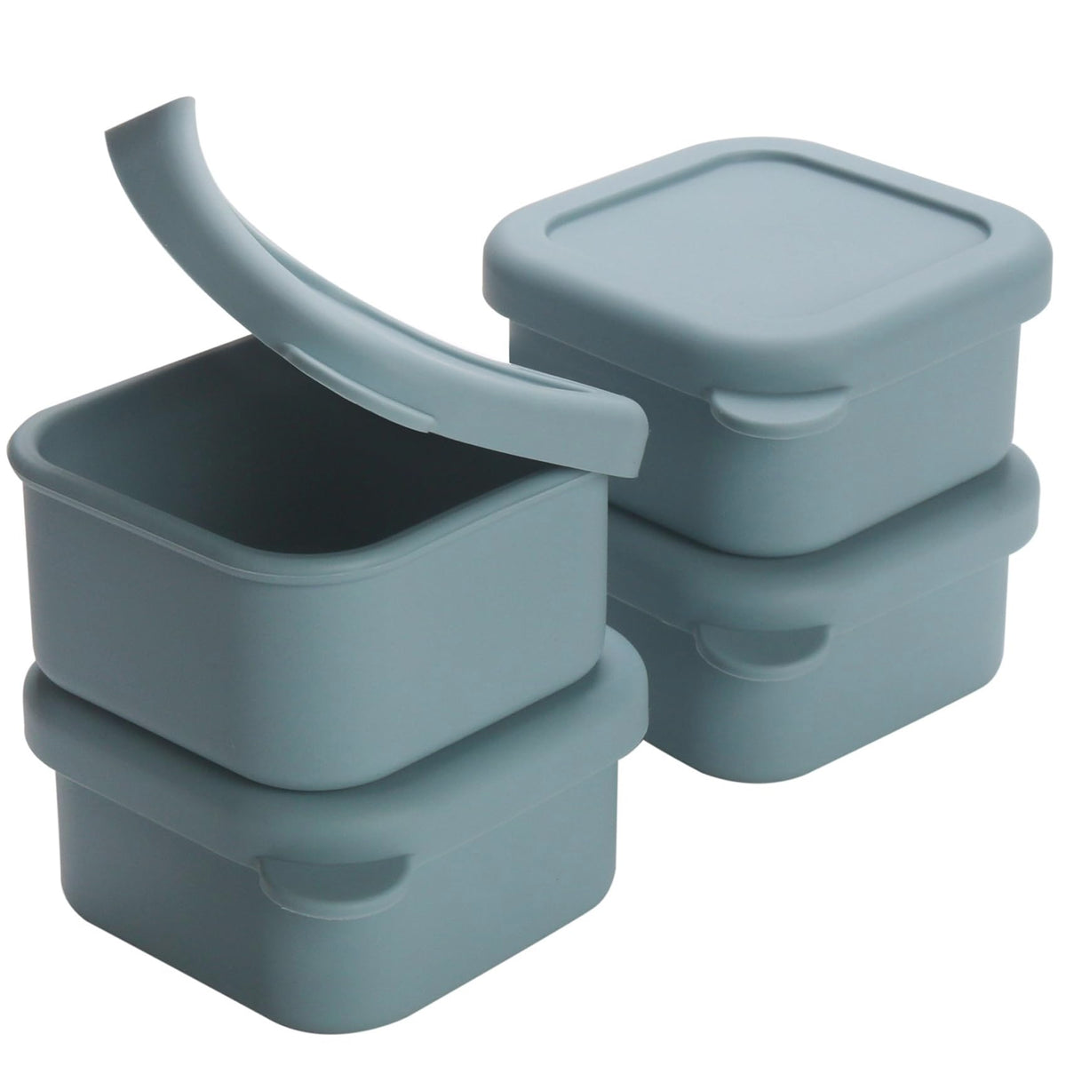 Becokit bandeja congelar media taza azul, cuatro unidades, porciones listas para comidas.