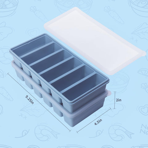 Becokit bandeja congelar media taza azul, desmolde fácil para liberar porciones.