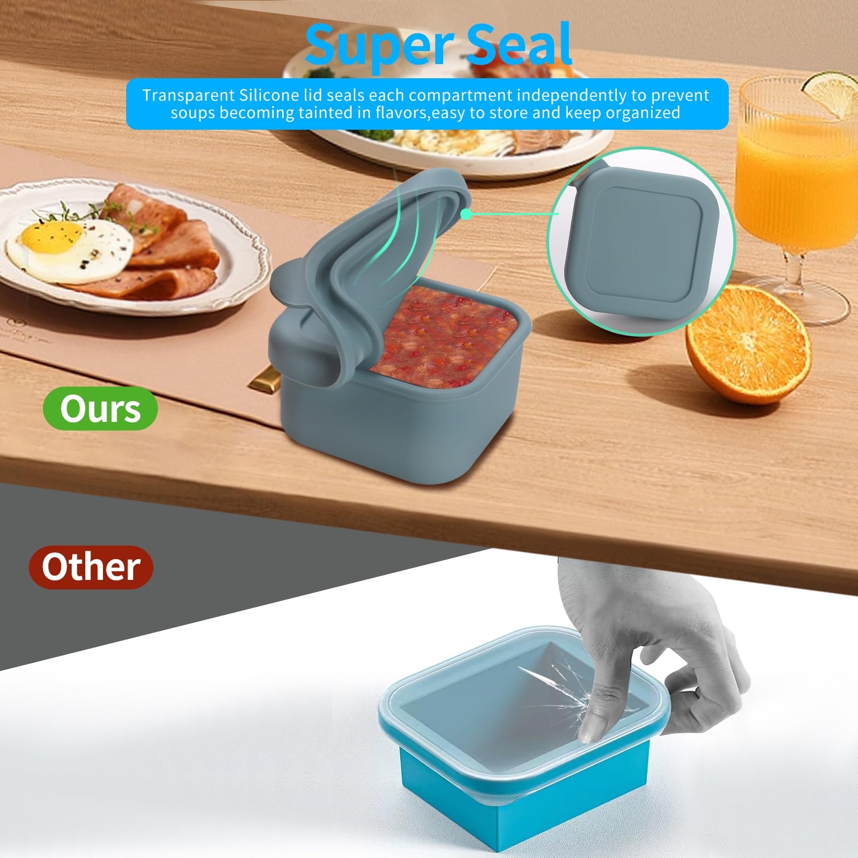 Becokit bandeja congelar resistente al frío y al horno azul, uso versátil.