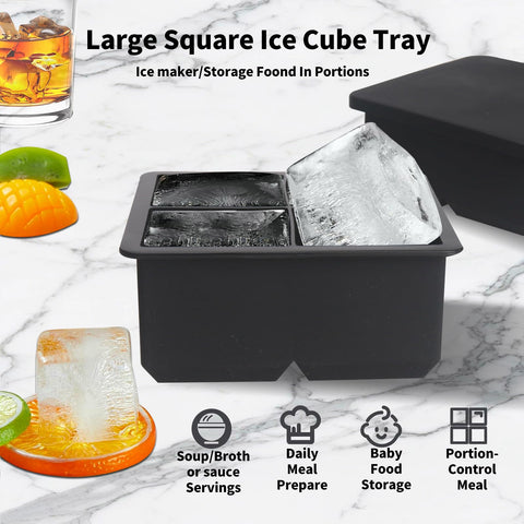 Becokit moldes hielo grandes para whisky con tapa