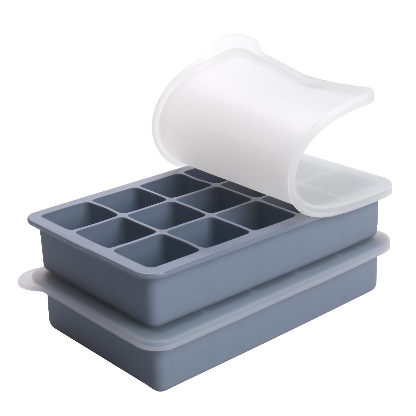 BECOKIT moldes de silicona 2 cucharadas, azul, liberación fácil para porciones rápidas
