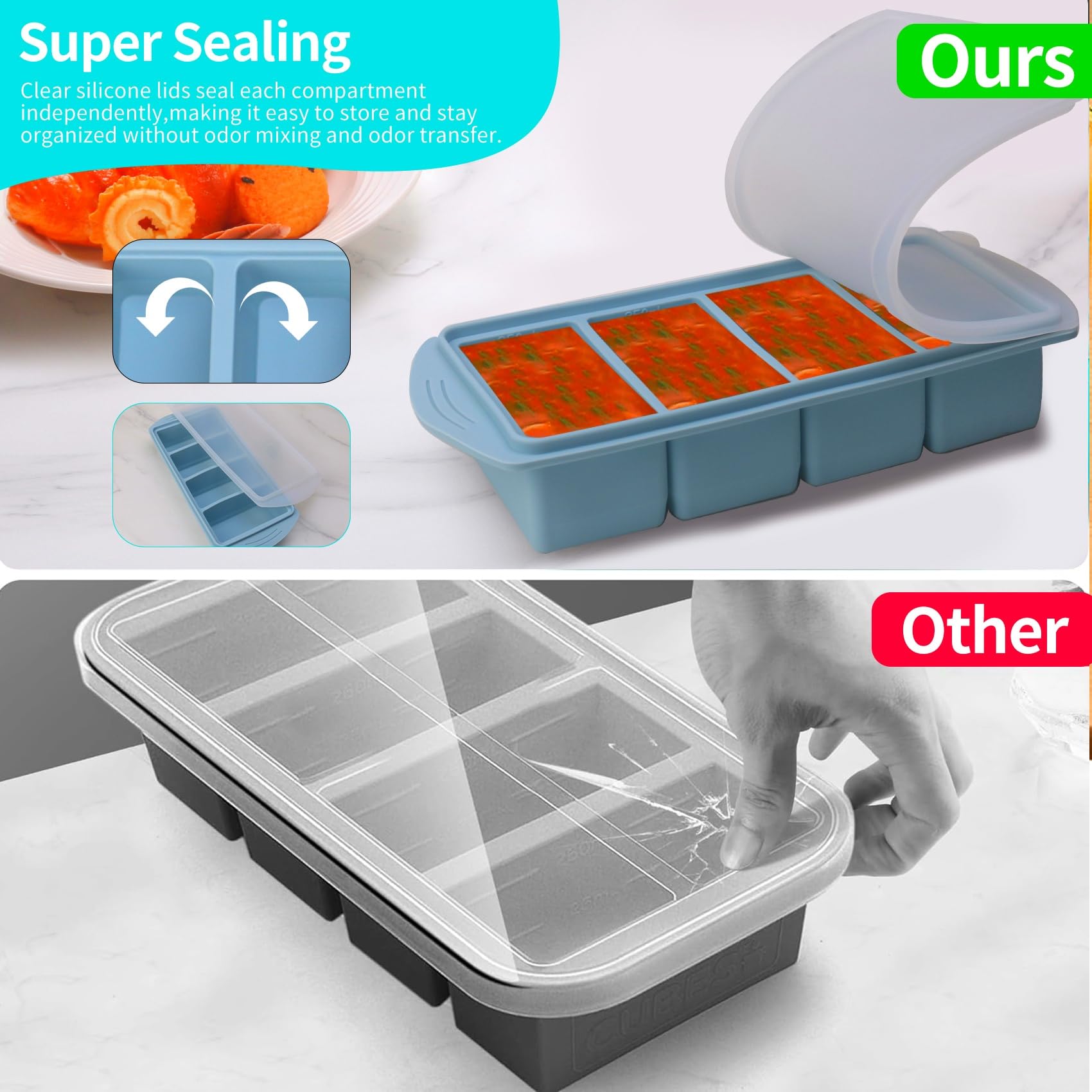 BECOKIT molde 2 cucharadas azul para salsas y porciones pequeñas