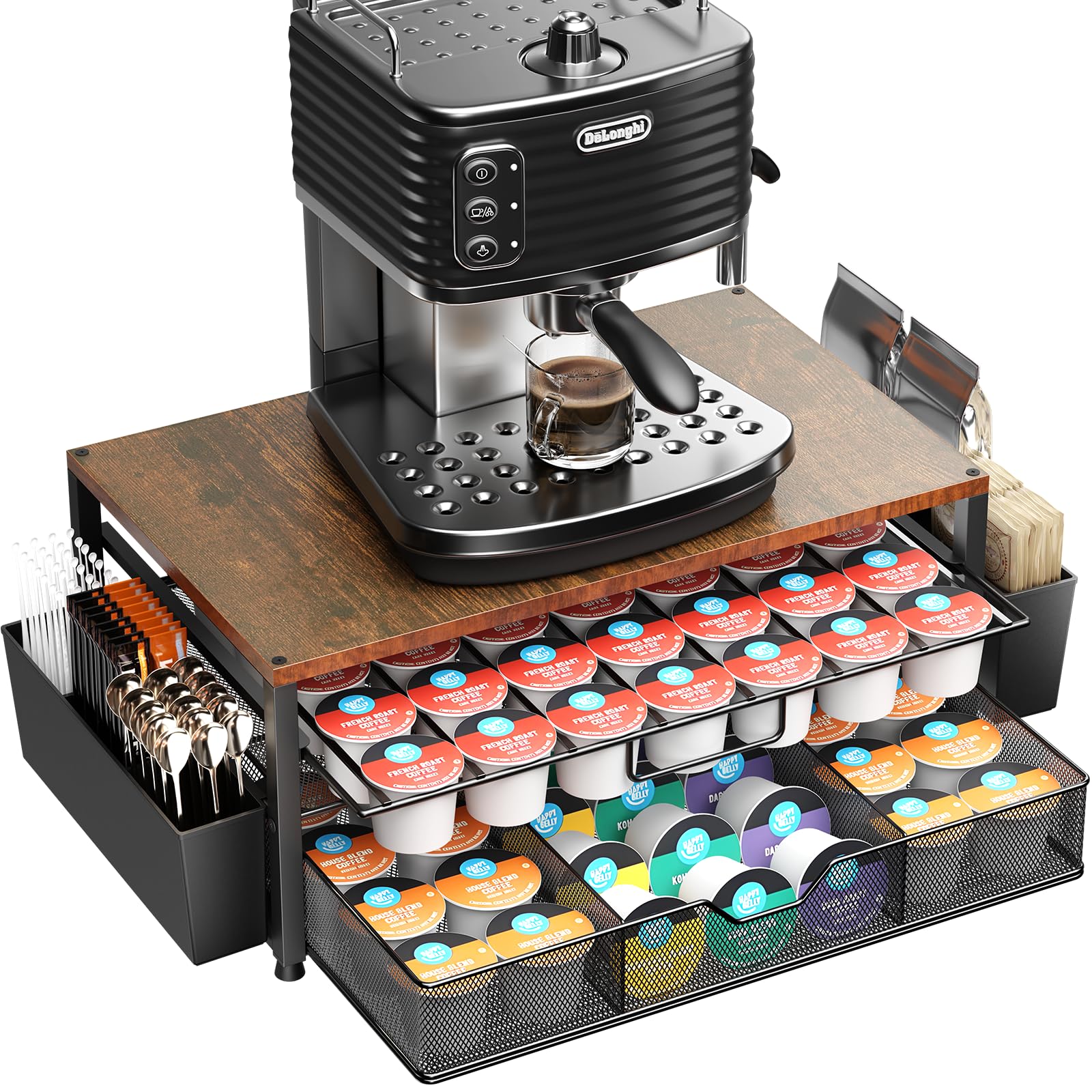 Becomrock Organizador K-Cup de dos niveles, vista general para mostrador.