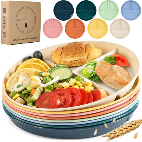 Plato dividido becutlery de 9 pulgadas para porciones equilibradas en cada comida.
