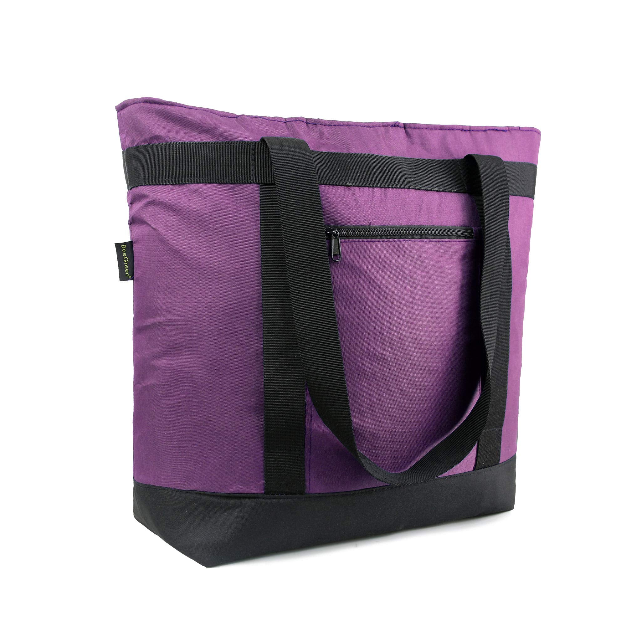 BeeGreen bolsa térmica frente violeta, ideal para conservar alimentos en la playa.
