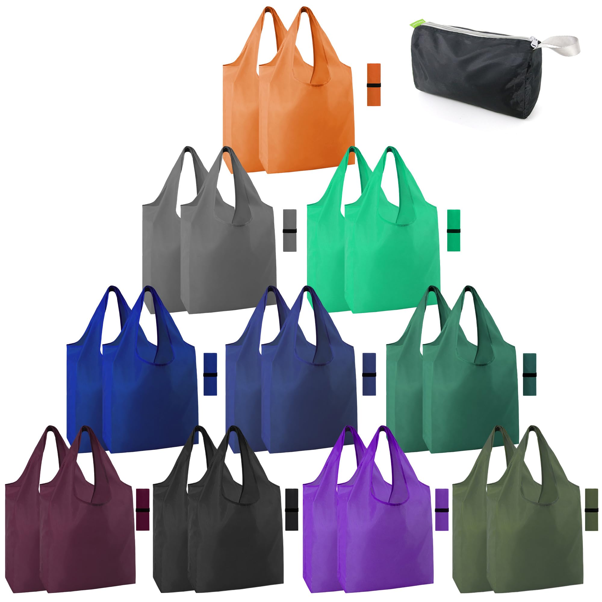BeeGreen bolsas de compra reutilizables coloridas, 20 pack, ideales para organizar la compra diaria.