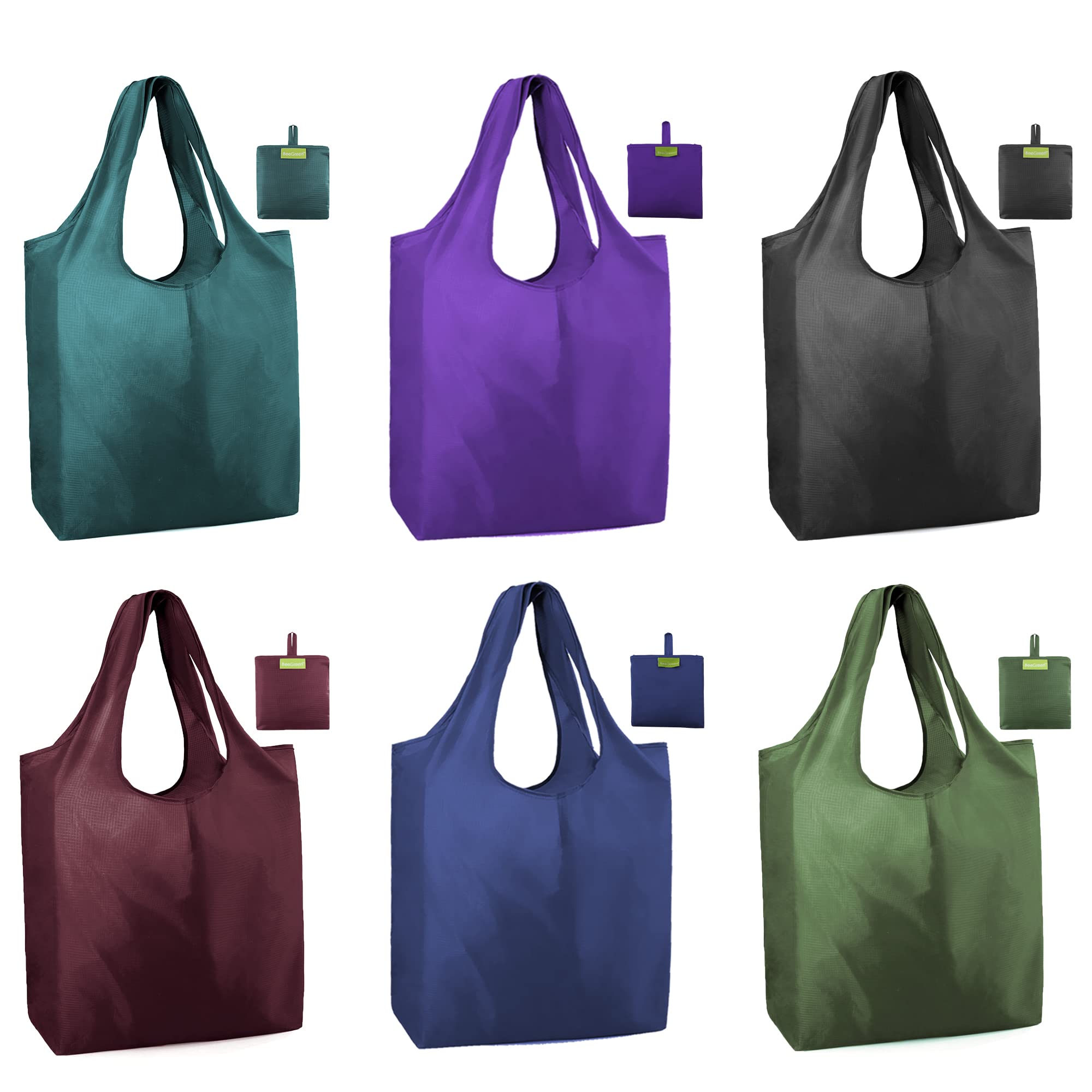 BeeGreen bolsas de compra reutilizables grandes, ideales para compras voluminosas.