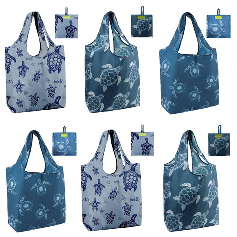 BeeGreen bolsas reutilizables con tortugas marinas para compras grandes
