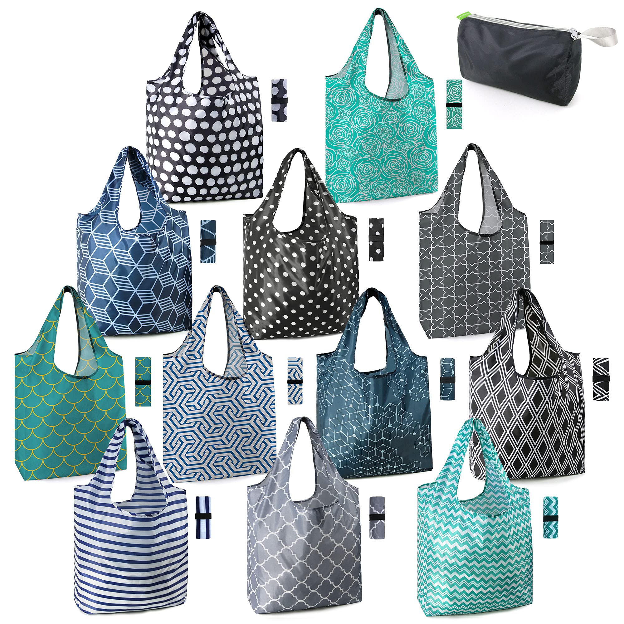 BeeGreen bolsas de compra XL con diseño geométrico, ideales para compras grandes y sostenibles.
