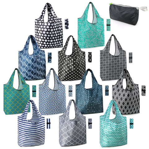 BeeGreen bolsas de compra XL con diseño geométrico, ideales para compras grandes y sostenibles.